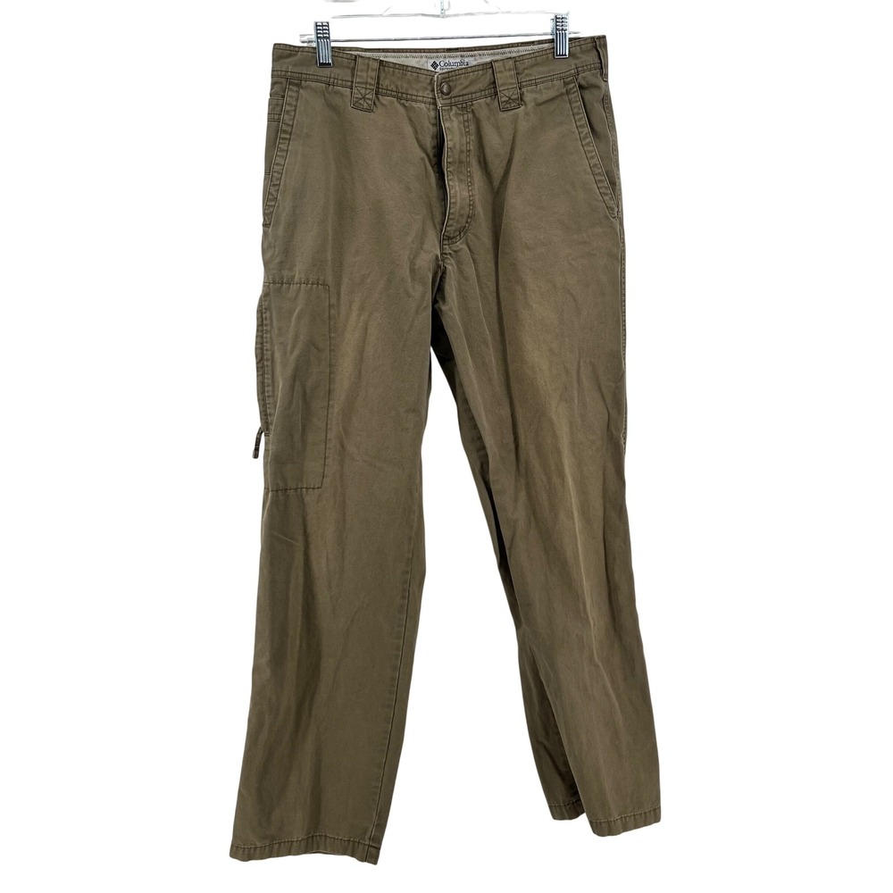 Columbia Mens 32x32 Brown Cotton Canvas Cargo Pants Outdoor Hiking AM8255